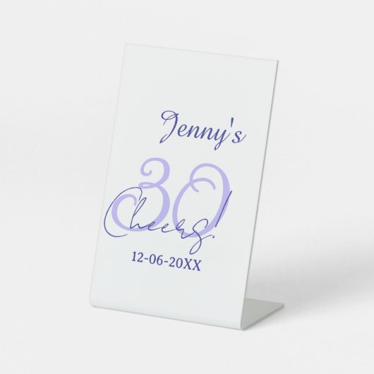 Pastel cheers 30th birthday purple elegant name da 台座サイン (正面)