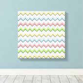 Pastel Chevron-Drop Shadow by Shirley Taylor キャンバスプリント (インサイチュ (ウッドフロア))