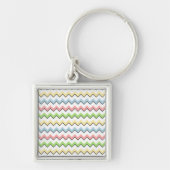 Pastel Chevron-Drop Shadow by Shirley Taylor キーホルダー (正面)