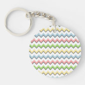 Pastel Chevron-Drop Shadow by Shirley Taylor キーホルダー (正面)