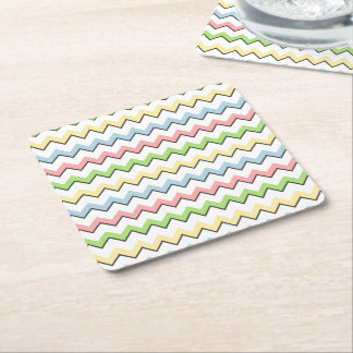 Pastel Chevron-Drop Shadow by Shirley Taylor スクエアペーパーコースター