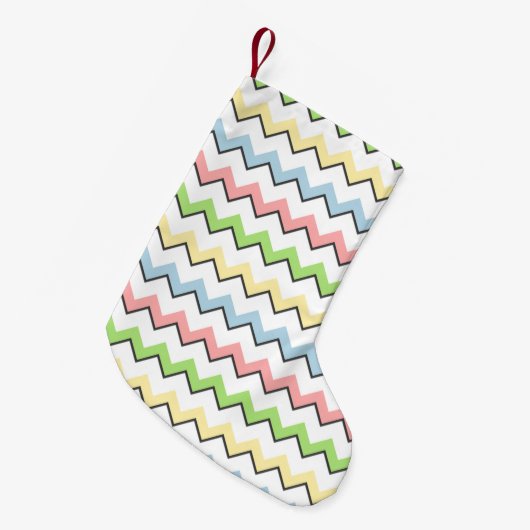Pastel Chevron-Drop Shadow by Shirley Taylor スモールクリスマスストッキング (正面 (吊り時))