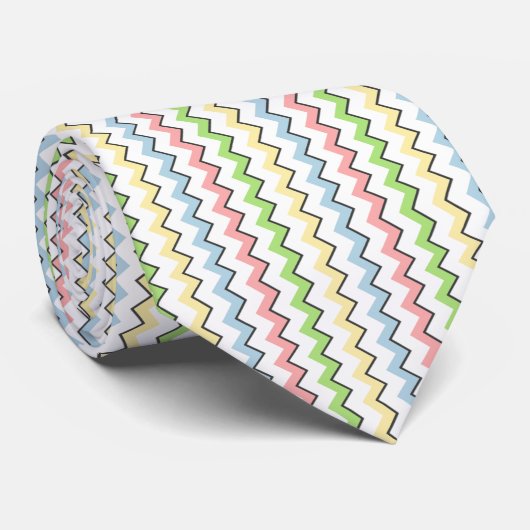 Pastel Chevron-Drop Shadow by Shirley Taylor ネクタイ (ロール)