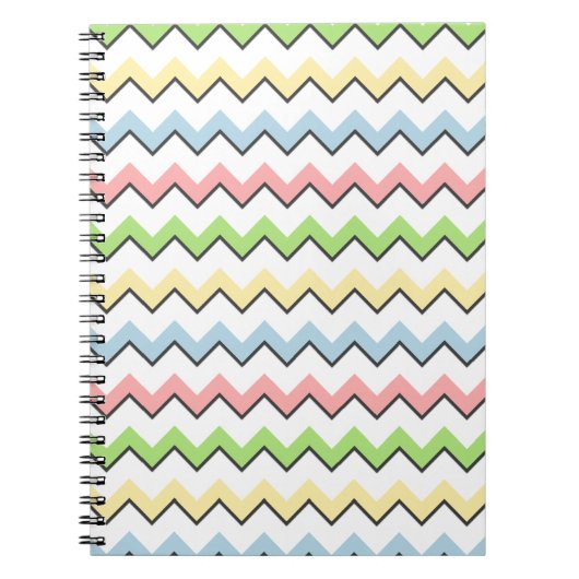 Pastel Chevron-Drop Shadow by Shirley Taylor ノートブック (正面)