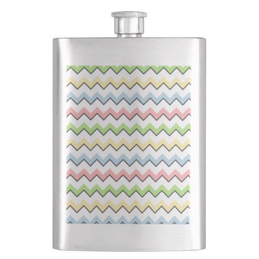 Pastel Chevron-Drop Shadow by Shirley Taylor フラスク (正面)