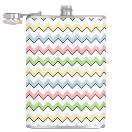 Pastel Chevron-Drop Shadow by Shirley Taylor フラスク (オープン)