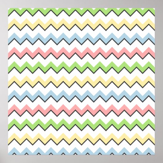 Pastel Chevron-Drop Shadow by Shirley Taylor ポスター (正面)