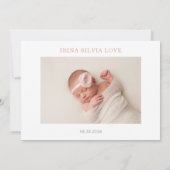 Pastel Chic Baby Photo Collage Announcement Card 招待状 (裏面)