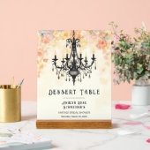 Pastel Chic Elegant Floral Vintage Chandelier アクリルサイン (ウェディング)