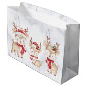 Pastel Christian Christmas Reindeer Gift Bag ラージペーパーバッグ (裏面アングル)