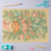 Pastel Christmas Elf Ornament Decoupage 薄葉紙 (クラフト)