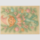 Pastel Christmas Elf Ornament Decoupage 薄葉紙 (正面)