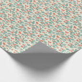 Pastel Christmas Holly & Winter Foliage Pattern ラッピングペーパー (角)