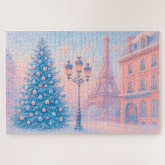 Pastel Christmas in Paris ジグソーパズル (横)