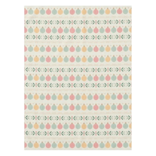 Pastel Christmas Ornaments テーブルクロス (正面)