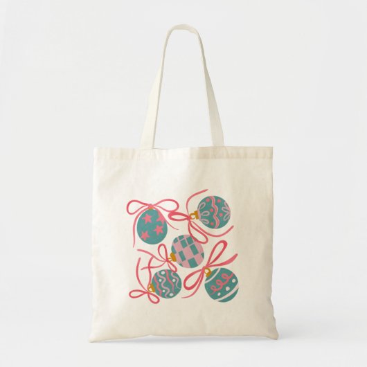 Pastel Christmas Ornaments Tote Bag トートバッグ (正面)
