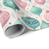 Pastel Christmas Ornaments Wrapping Paper ラッピングペーパー (ロールコーナー)