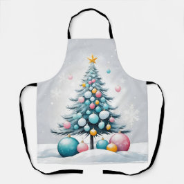 Pastel Christmas Oversized Blue Pink Ornament エプロン