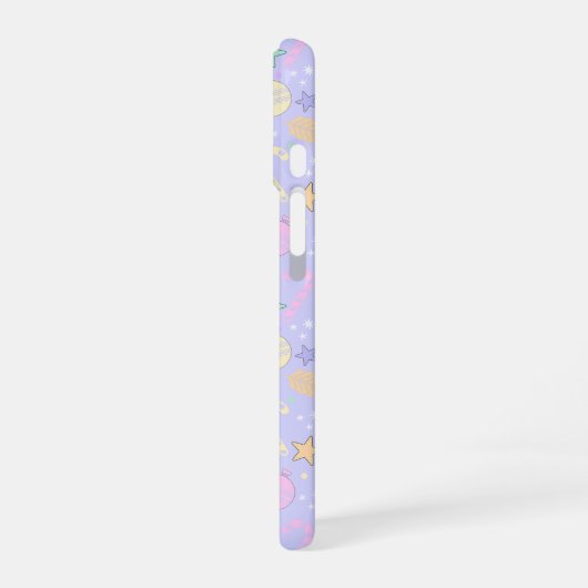 Pastel Christmas Pattern  iPhone 16ケース (左側面)