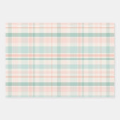 Pastel Christmas Snowmen Stars Plaid ラッピングペーパーシート (正面)