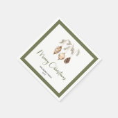 Pastel Christmas Tree Minimal Family Name Napkins スタンダードカクテルナプキン (角)