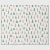 Pastel Christmas Tree Pattern ラッピングペーパー (フラット)