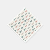 Pastel Christmas Tree Pattern Holiday スタンダードカクテルナプキン (角)
