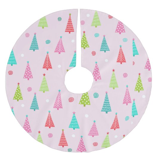 Pastel Christmas Tree Skirt ブラッシュドポリエステルツリースカート (正面)