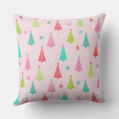Pastel Christmas Tree Throw Pillow クッション (裏面)