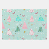 Pastel Christmas Tree Wrapping Paper ラッピングペーパーシート (正面2)
