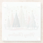 Pastel Christmas Trees ガラスコースター (裏面)