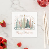 Pastel Christmas Trees スタンダードカクテルナプキン (インサイチュ)