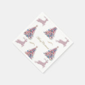Pastel Christmas Trees and Reindeer Christmas スタンダードカクテルナプキン (角)