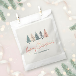 Pastel Christmas Trees Holiday Favor Bags フェイバーバッグ