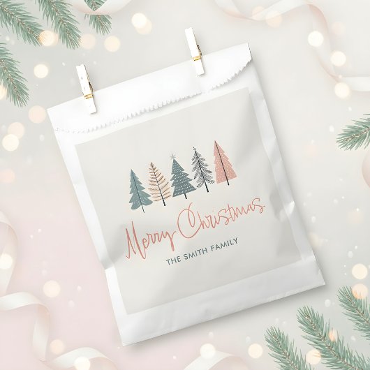Pastel Christmas Trees Holiday Favor Bags フェイバーバッグ