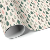 Pastel Christmas Trees Wrapping Paper ラッピングペーパー (ロールコーナー)