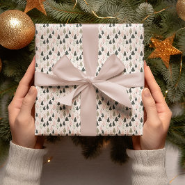 Pastel Christmas Trees Wrapping Paper ラッピングペーパー