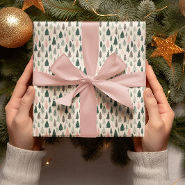 Pastel Christmas Trees Wrapping Paper ラッピングペーパー