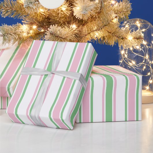 Pastel Christmas Wrapping Paper | Pink & Green ラッピングペーパー (クリスマス)
