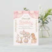 Pastel Circus Birthday Party 招待状 (スタンド正面)