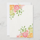 Pastel Citrus Floral Cutie Advice for Baby Card 招待状 (裏面)