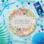 Pastel Citrus Floral Cutie Baby Shower Dessert ペーパープレート (パーティー)