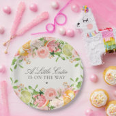 Pastel Citrus Floral Cutie Baby Shower Dessert ペーパープレート (パーティー)