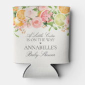 Pastel Citrus Floral Cutie Baby Shower Favor 缶クーラー (正面)