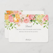 Pastel Citrus Floral Cutie Event Details Insert エンクロージャーカード (正面/裏面)