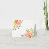 Pastel Citrus Floral Little Cutie Baby Shower サンキューカード (裏面)