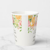 Pastel Citrus Floral Little Cutie Birthday Party 紙コップ (左)