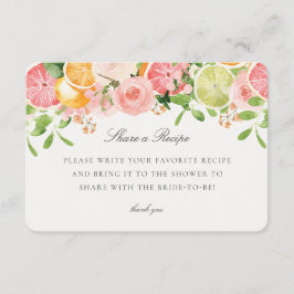 Pastel Citrus Floral Share a Recipe Insert エンクロージャーカード