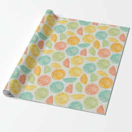 Pastel Citrus Polka Dot Gift Wrap ラッピングペーパー