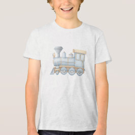 Pastel Classic Steam Train Engine Illustration トライブレンドＴシャツ